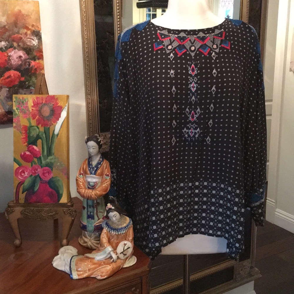 Johnny Was Sunil Silk Blouse